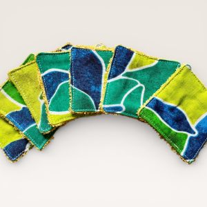 Lingettes lavables Hubertine - Jaune, Bleu & Vert