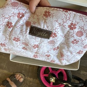 TROUS-JAC-10 - Trousse Jacqueline - Fleurs brique - avec poches